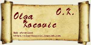 Olga Kočović vizit kartica